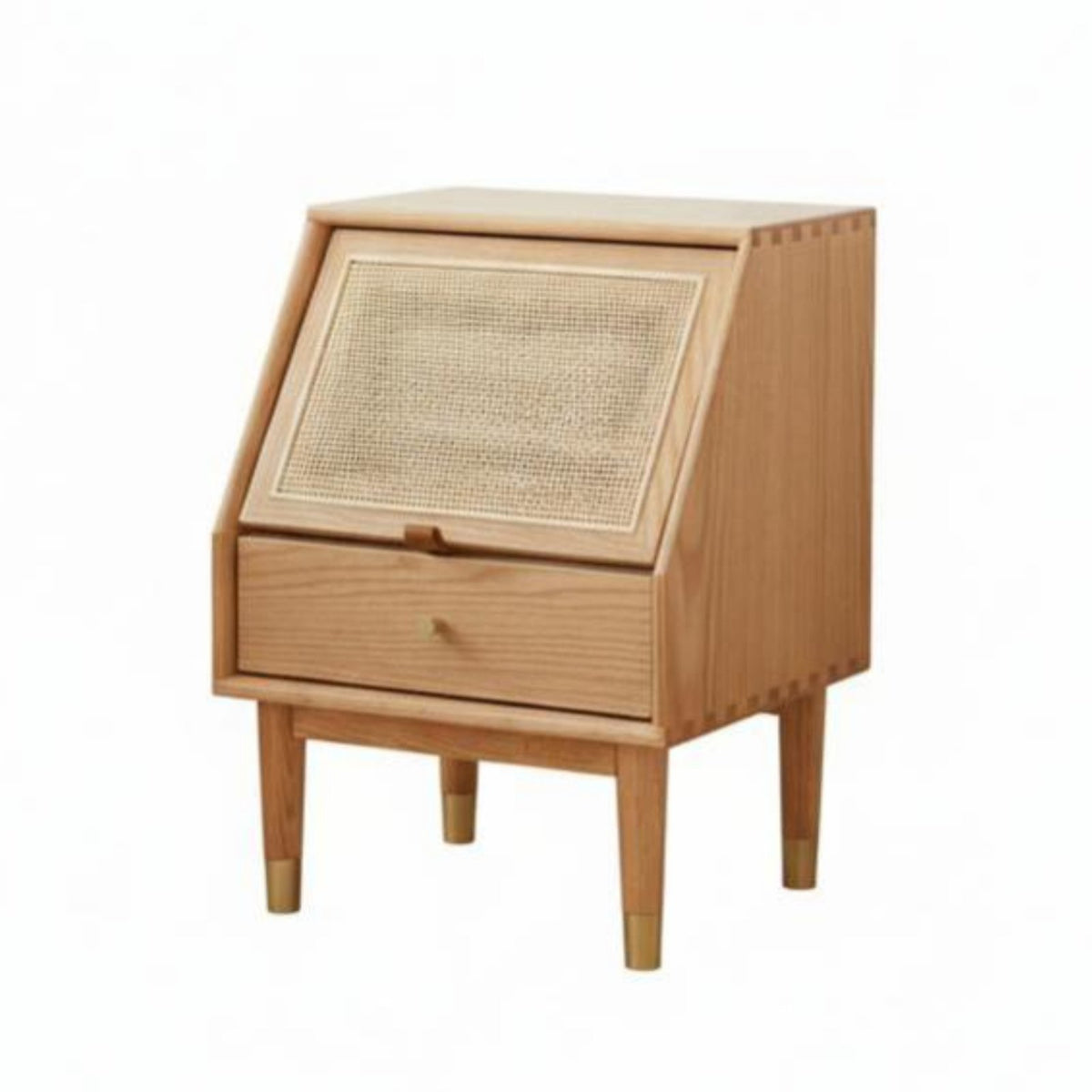 Rattan Drawer Nightstand Nordic Design Wicker Front End Table Woven Panel Design
