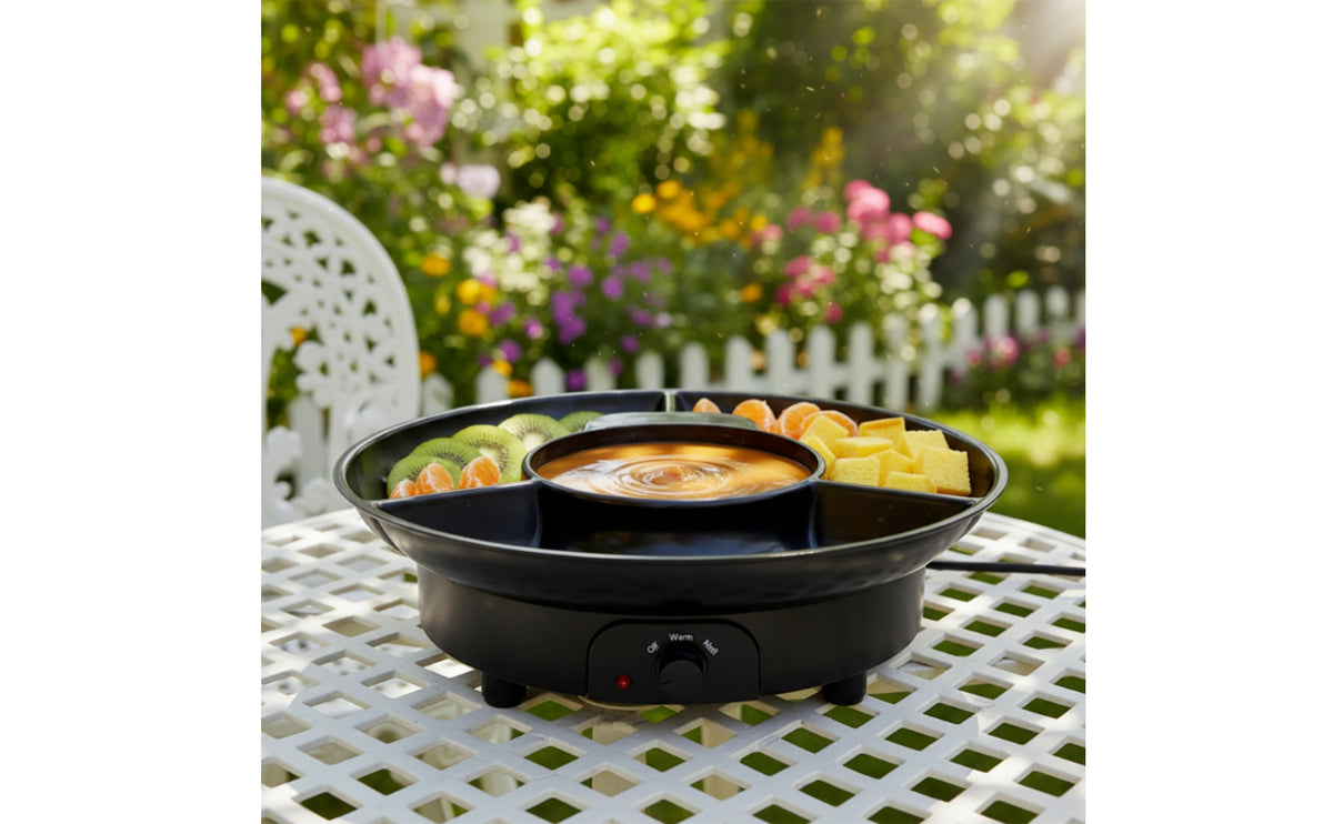 Electric Chocolate Melting Pot Two-wayVoltage Chocolate Melter Easy to Clean Fondue Pot with Tray Stylish for Hosts, Dessert Tables