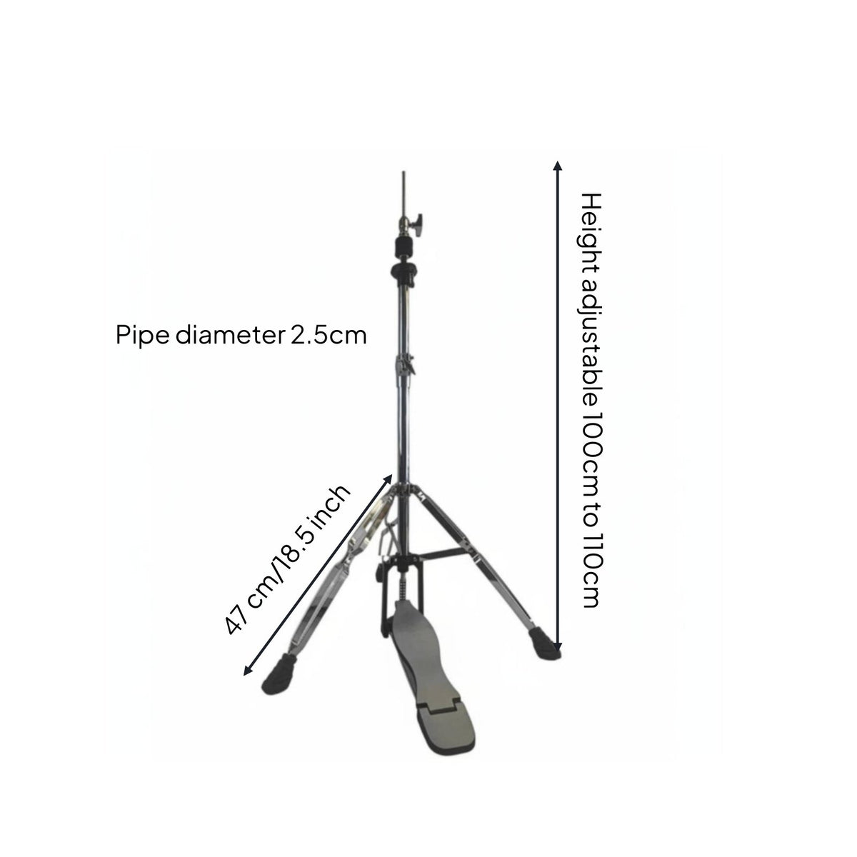 Extended Cymbal Stand Adjustable Height Music Gear Heavy Duty