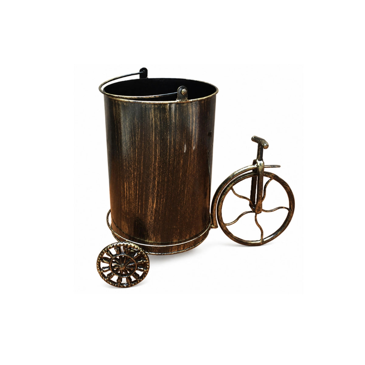 Metal Trash Bin Open Top Waste Container Stain-Resistant