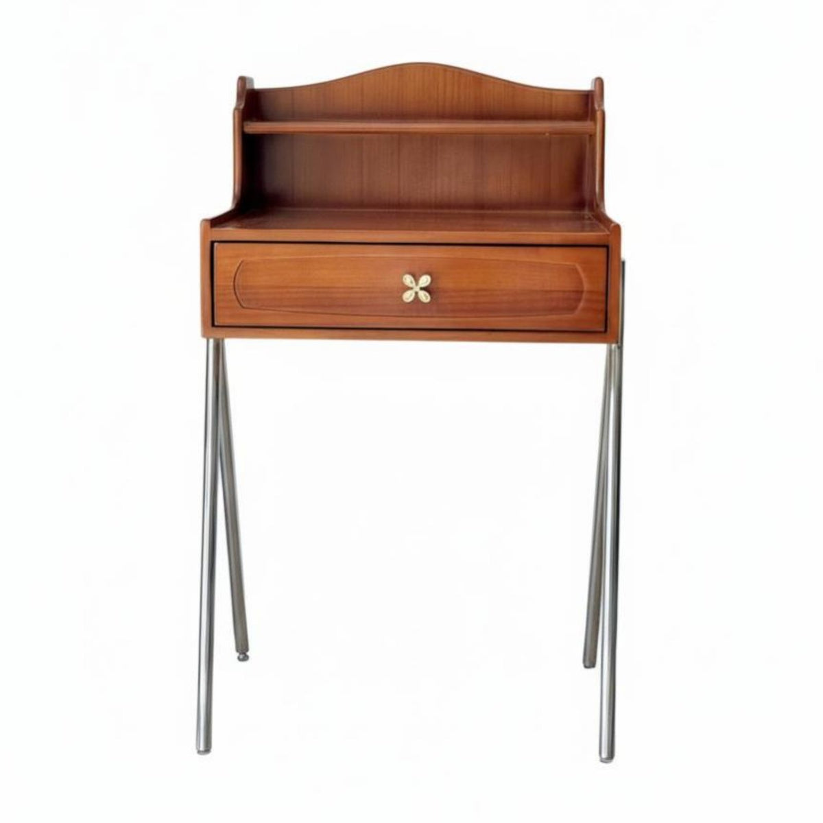 Vanity Table with Drawers Vintage Design Wooden Console with Hutch Central-Era Modern Space-Saving for Teen Girls