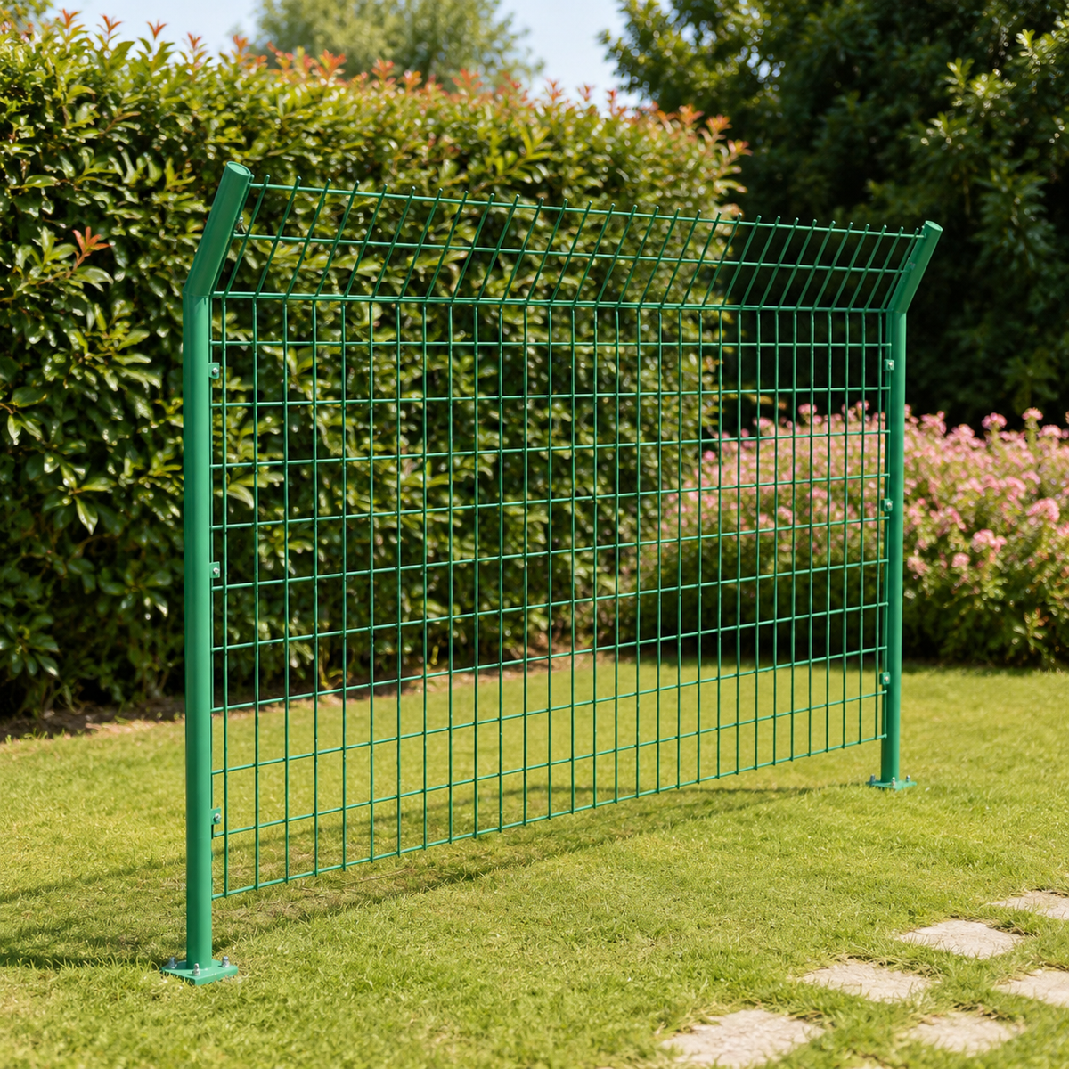 Fence, Outdoor, Mesh Panel, Wire Mesh, 90x170mm Mesh Size, 3.0mm Wire Diameter, Double Wire, Low Carbon Steel, Dark Forest Color