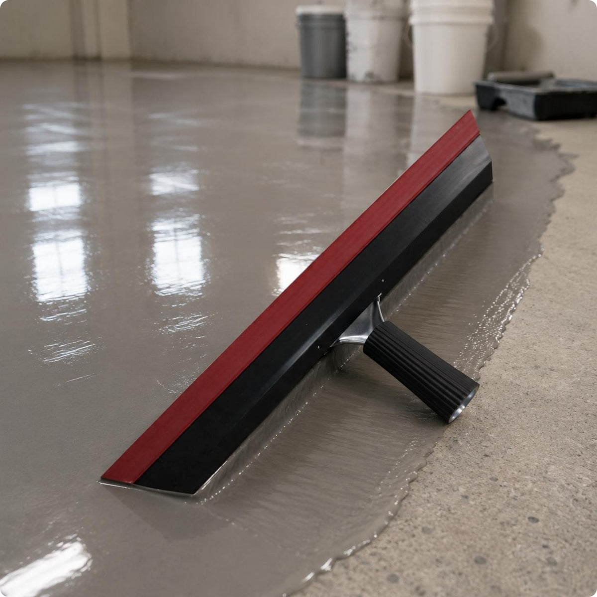 Serrated Rubber Squeegee Rake Floor Paint Rake Lightweight Painting Tool for Renovation