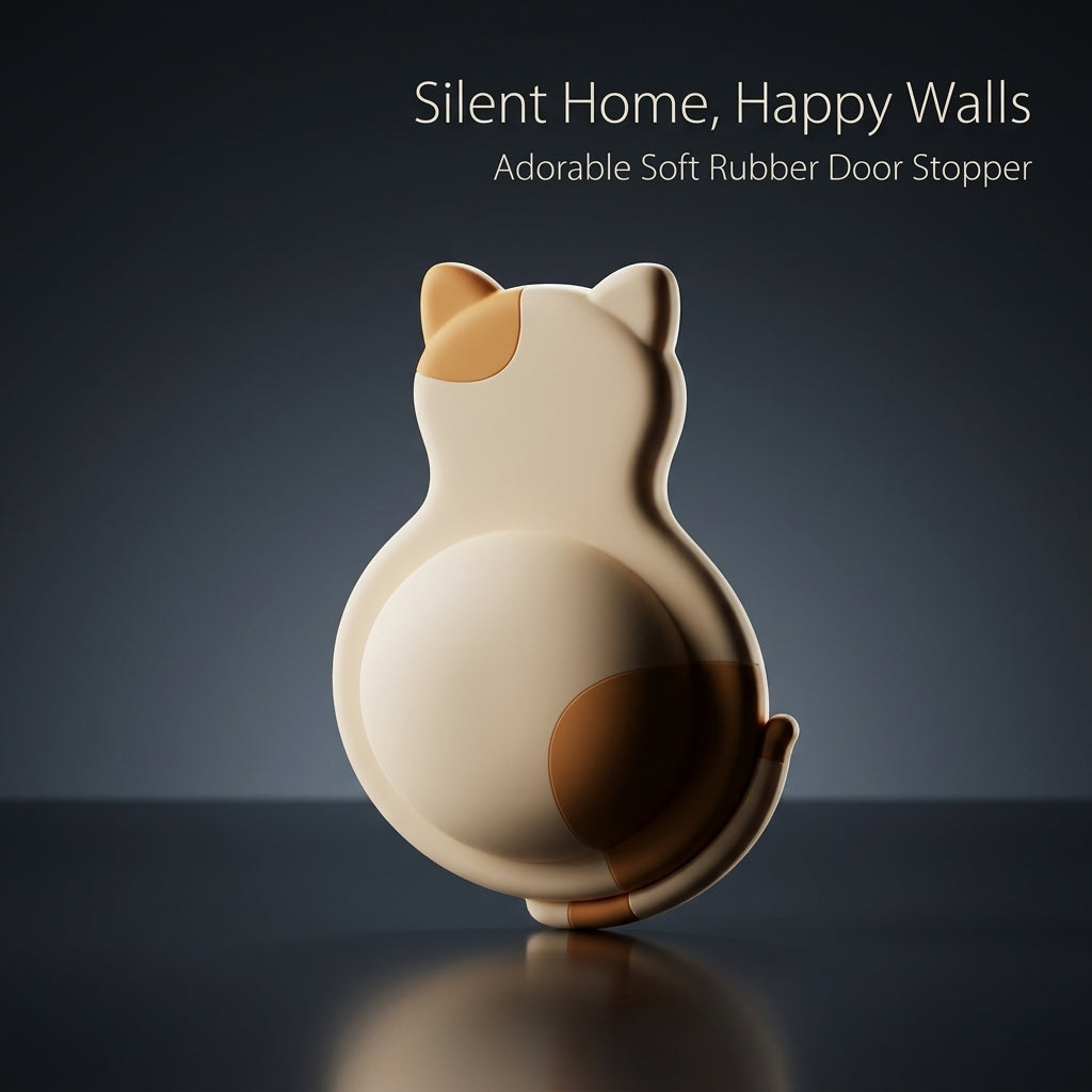 Door Handle Wall Protector for Kids, Soft Rubber Stop Behind Silicone Bumper, Cute Home Decor Noise Reduction Pad