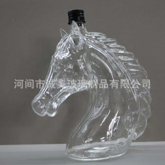 十二生肖泡酒瓶350ml酒瓶马头威士忌酒瓶高硼硅玻璃酒瓶透明酒瓶