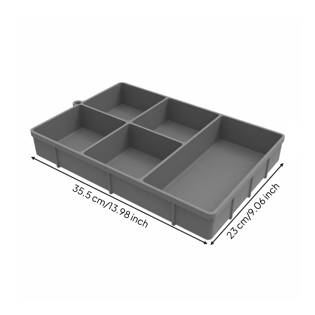Silicone Tray Non Slip Divided Storage Tray Heat Resistant Silicone Base Organizer Bin for Washroom, Vanity, Living Room