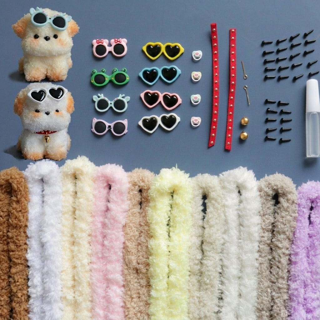 Coral Fleece Puppy DIY Kit for Beginners - Handmade Doll Material Pack