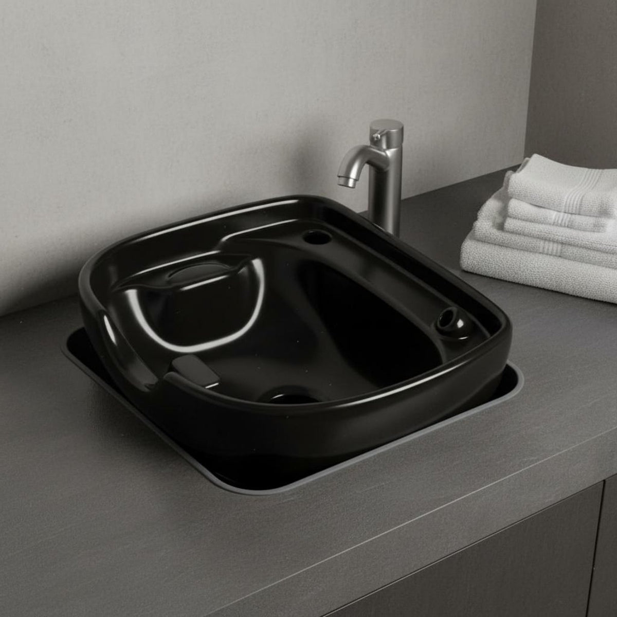 Ceramic Shampoo Bowl Easy to Clean Salon Shampoo Sink Sturdy and Stable Salon Apparatus for Hairdressers