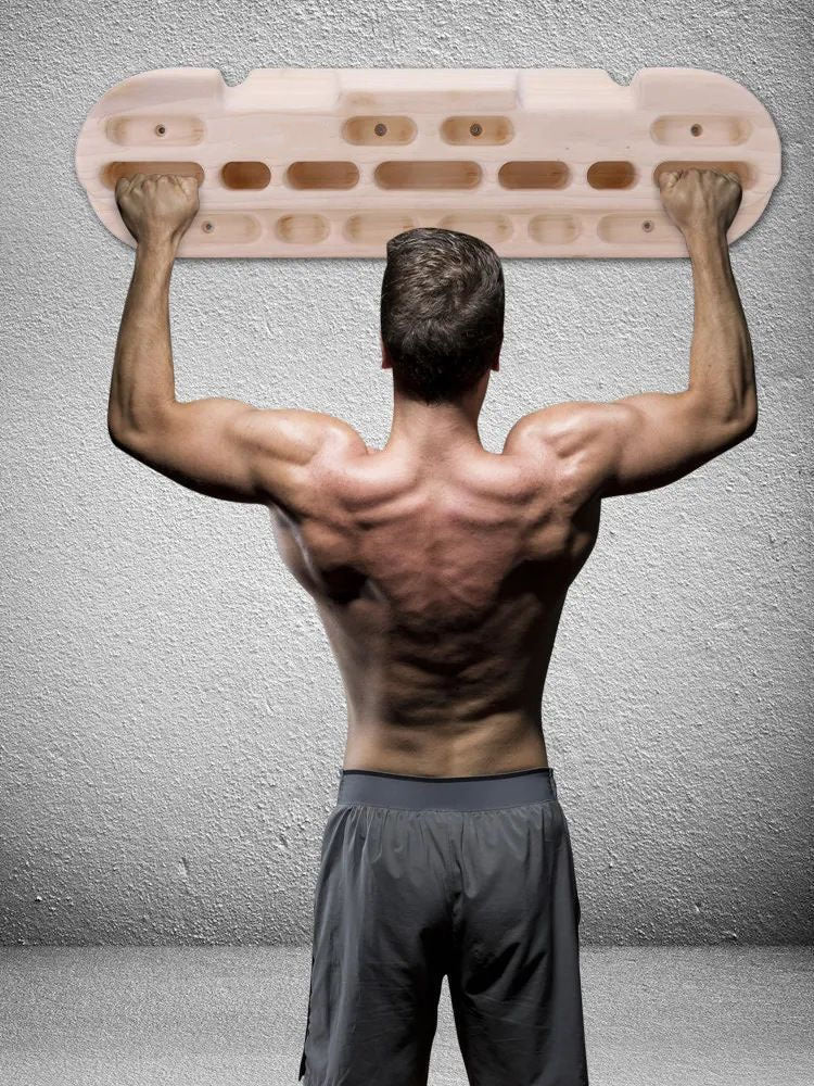 Indoor Wooden Finger Training Board with Pull-Up Bar Mount