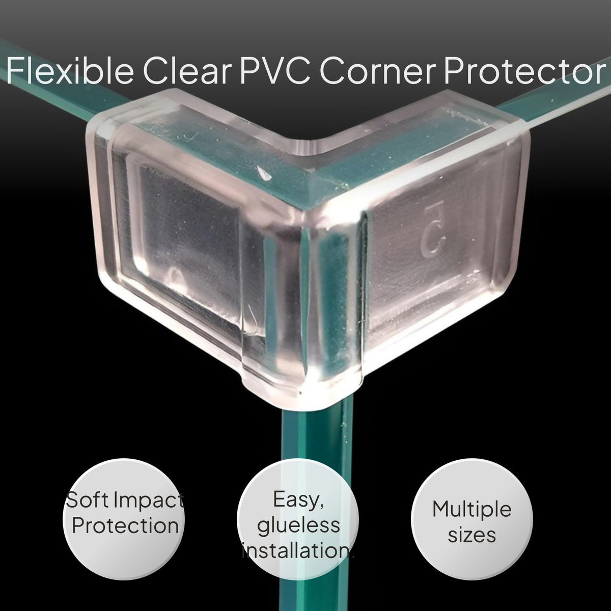 Glass Enclosure Corner Protector, Transparent PVC Guard
