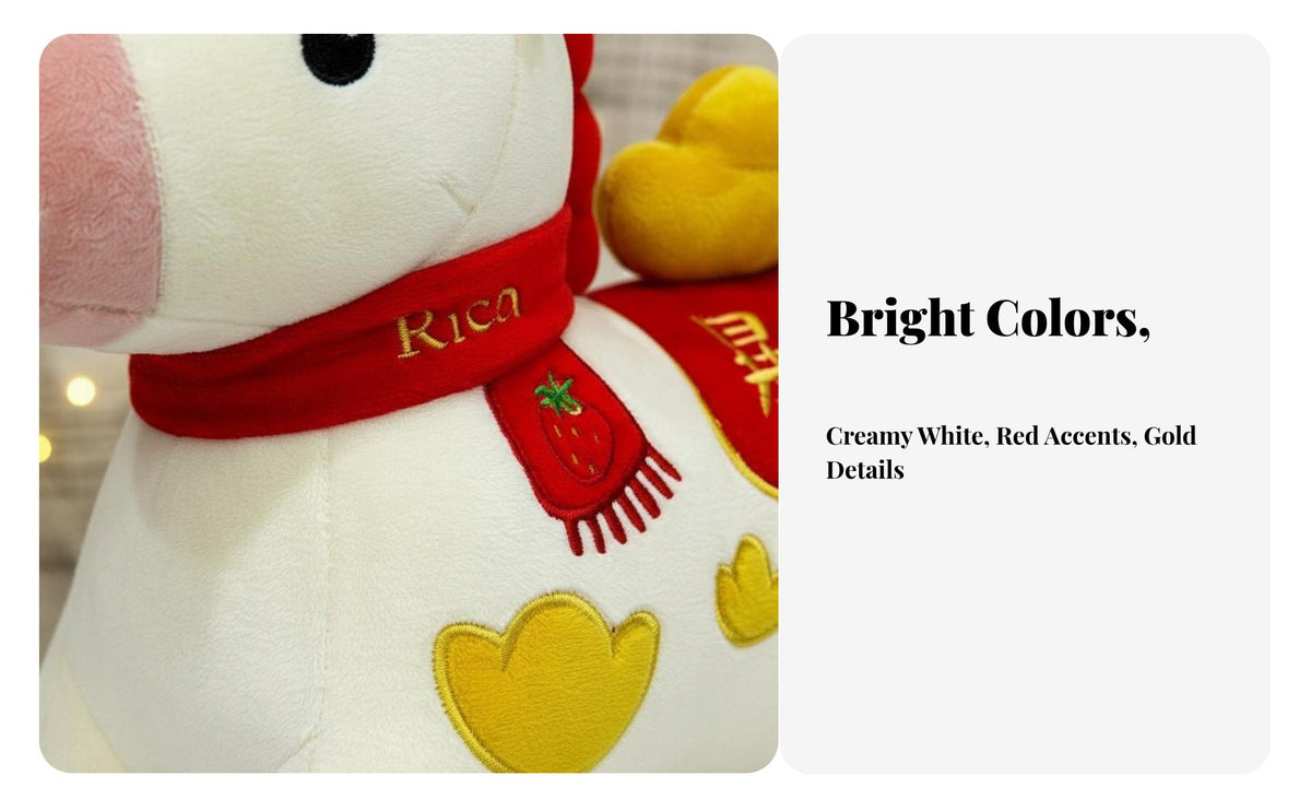 Chinese Astrological Horse Stuffed Cute Design Horse Stuffed Toy White Horse Stuffed Doll Comfortable to Feel Festive Decoration