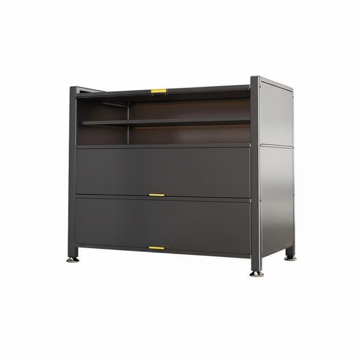 Steel Shoe Storage Cabinet Space Saving Tipping Bucket Footwear Storage Unit Adjustable Shelves for Hallway