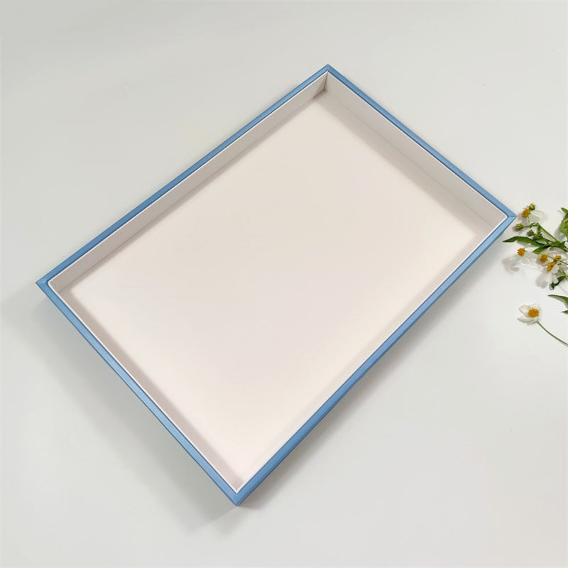 Blue-white Leather