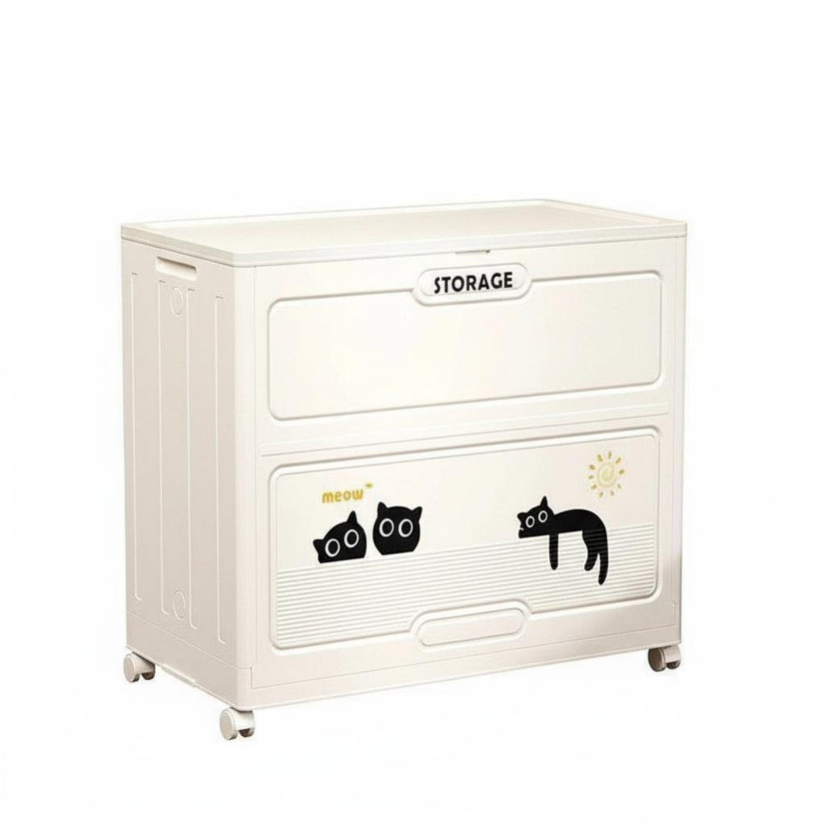 foldable Box with Front Door Large Capacity Stackable Container for Families