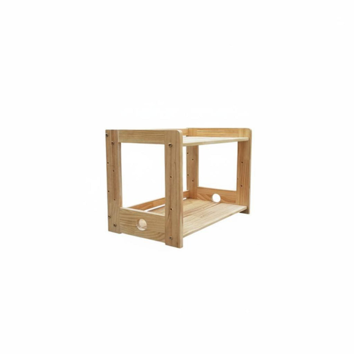 Waterproof Wooden Printer Stand Space-Saving Solid Wood Office Rack Polished Edges Multi-Layer Desktop Organizer Rounded Corners for Students, Study Room, Kitchen