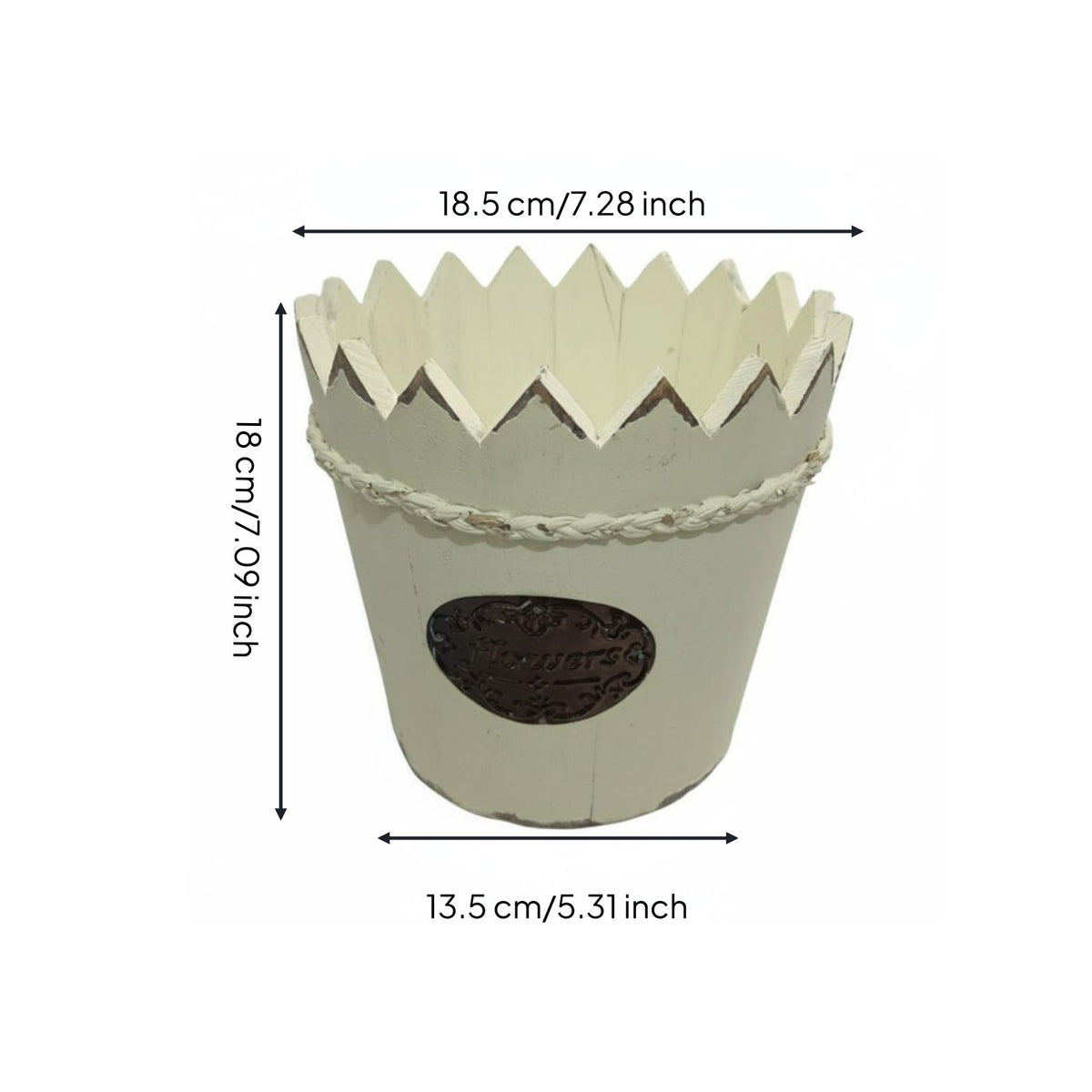 Rustic Wooden Planter Decorative Rustic Wood Planter Sturdy for Balcony, Patio