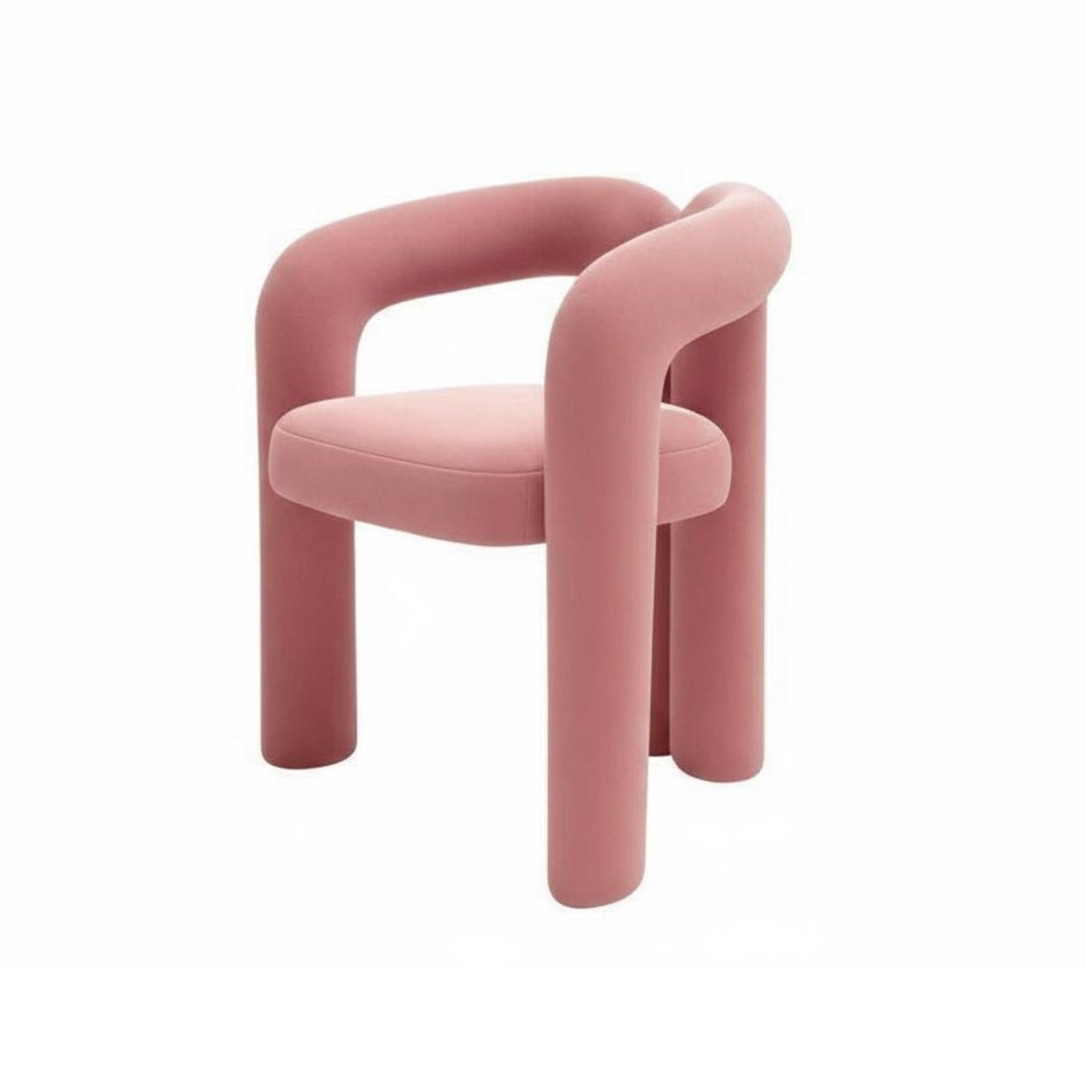 Upholstered Curved Chair Soft Cushioning Vanity Stool Modern Stylish Silky Material for Makeup Lovers, Householders, Bedroom