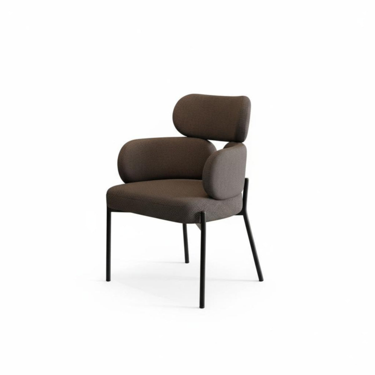 Minimalist design Woven Backrest Armchair Retro Look Dining Chair Sturdy Frame Household Furniture Padded Seat for Restaurant Owners, Design aficionados, Interior Designers, Kitchen, Living Room, Balcony, Home Office