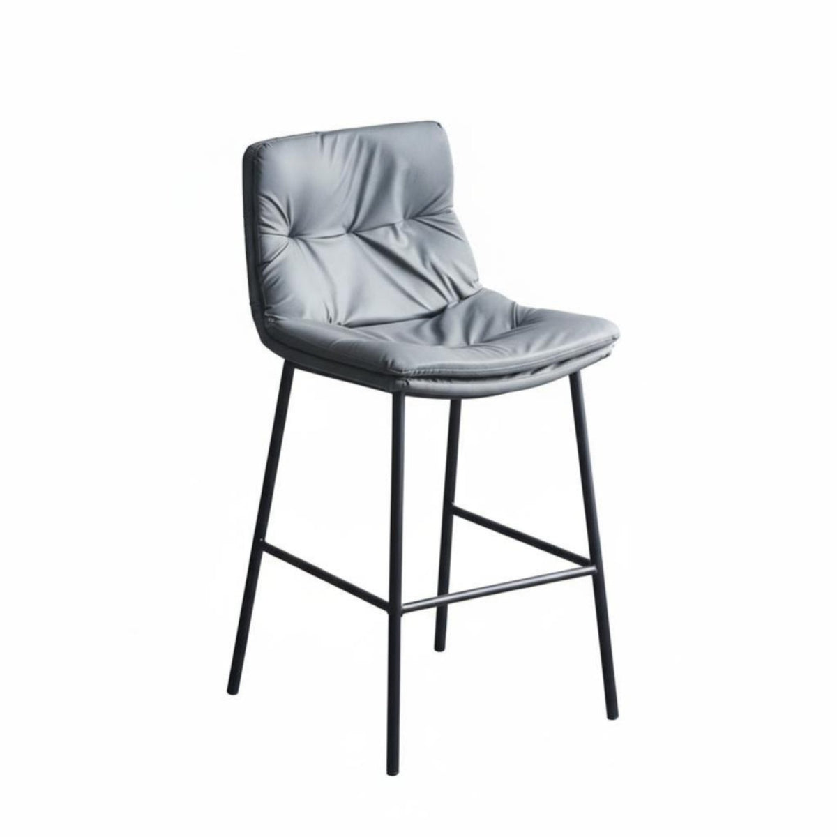 Upholstered High-Spine Stool Modern Design Counter Chair Metal Footrest Sturdy Construction for Restaurant Guests, Adults