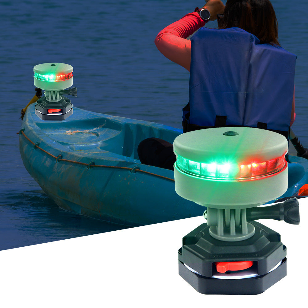 LED Battery Powered Kayak Indicator Light, Red and Green, IP67, Model E011206-RGN