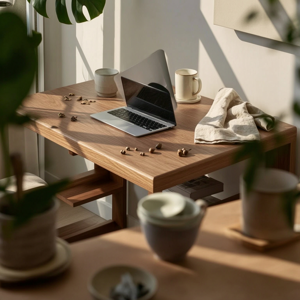 Corner-Shapedd Desk with Storage Single-Unit Multi-Functional Computer Table Modern Design & Aesthetic Adaptable Configuration
