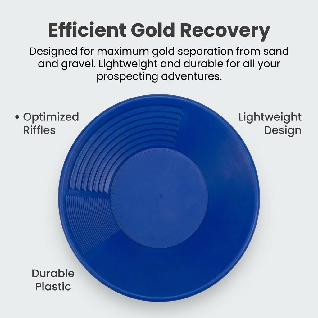 Panning Kit for River Panning, Gold Washing Pan for Gold Hobbyist, Washing Sieveing Use Gold, Manual Alluvial Gold Prospectin