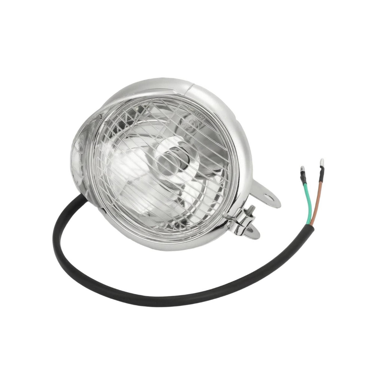 Retro Motorcycle Fog Light Custom Motorcycle Light with Grille Chromed Chrome Fog Lamp Easy to Install for Motorcyclists