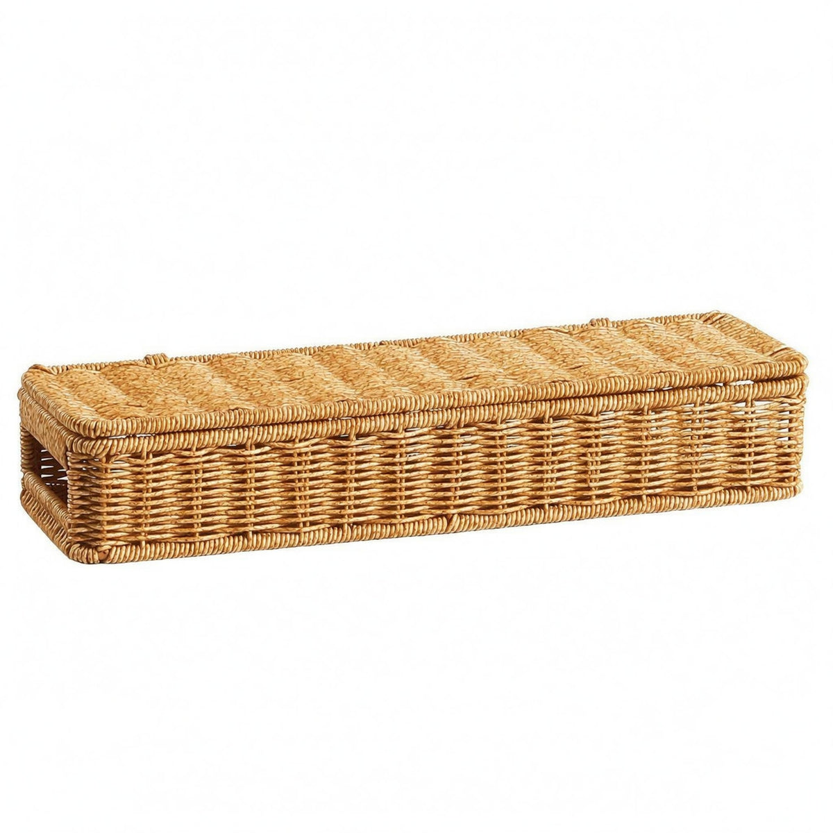Rattan Storage Box with Lid Rectangular Rattan Storage Box Handmade for Tabletop