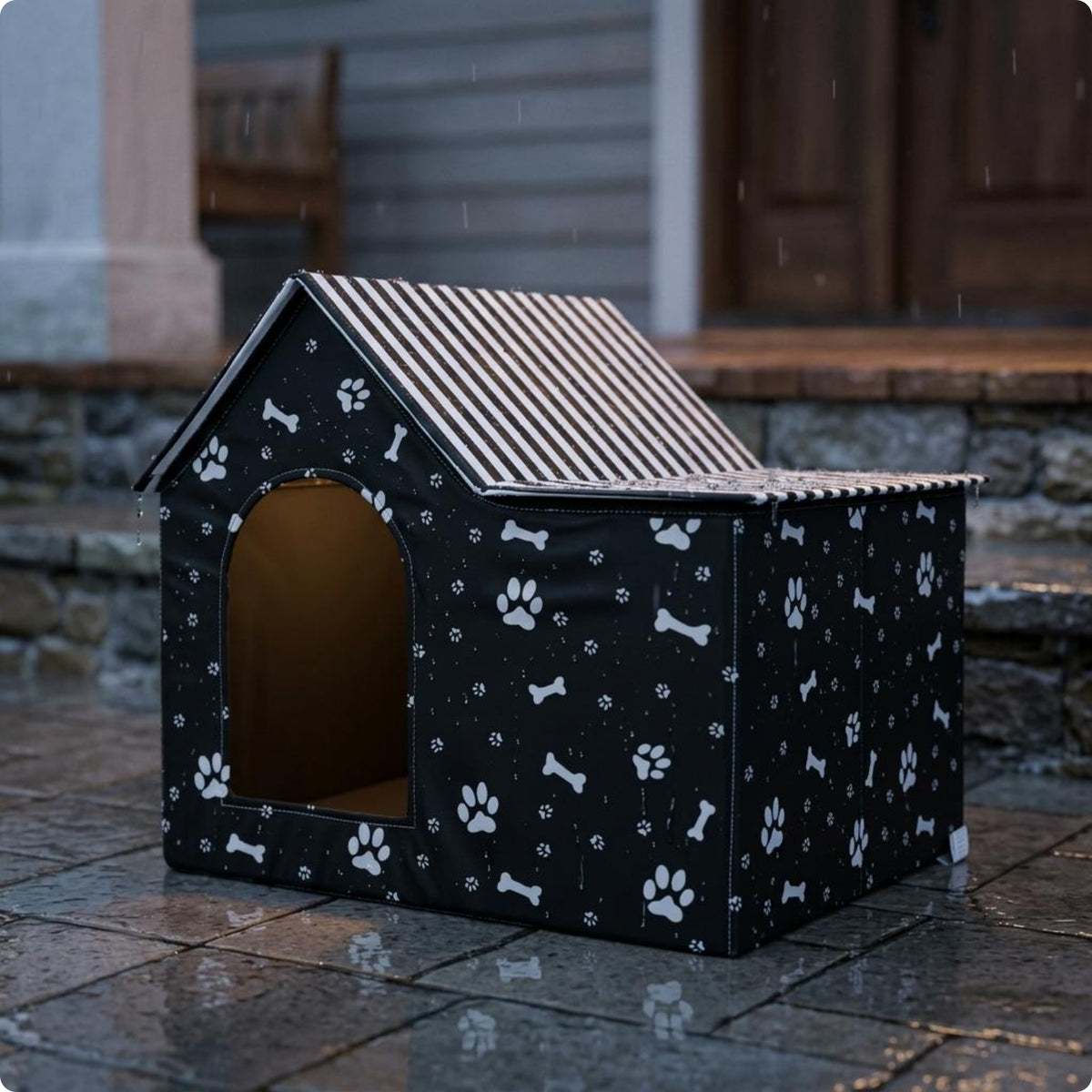Foldable Pet House textile Covered Foldable Cat House Arched Entrance Cat Shelter for Cats
