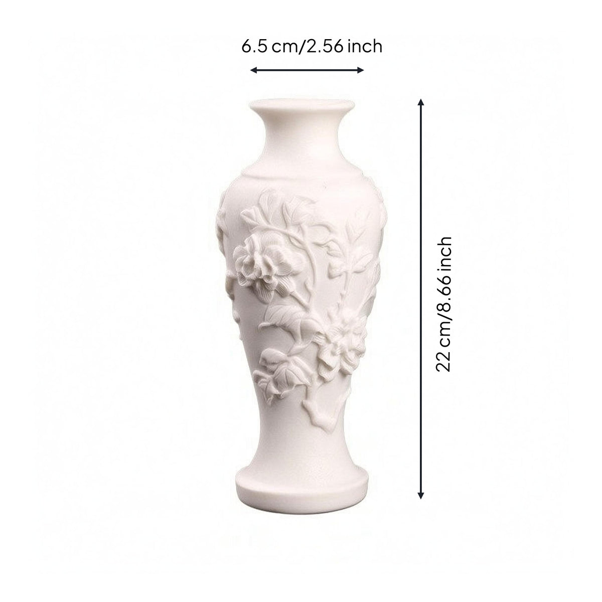 Carved Vase Artificial Floral Relief Vase Tall