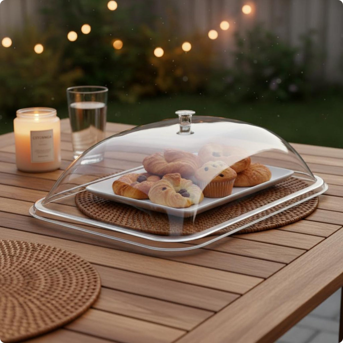 Transparent Food Dome Proof Plastic Food Cover Dustproof for Buffet