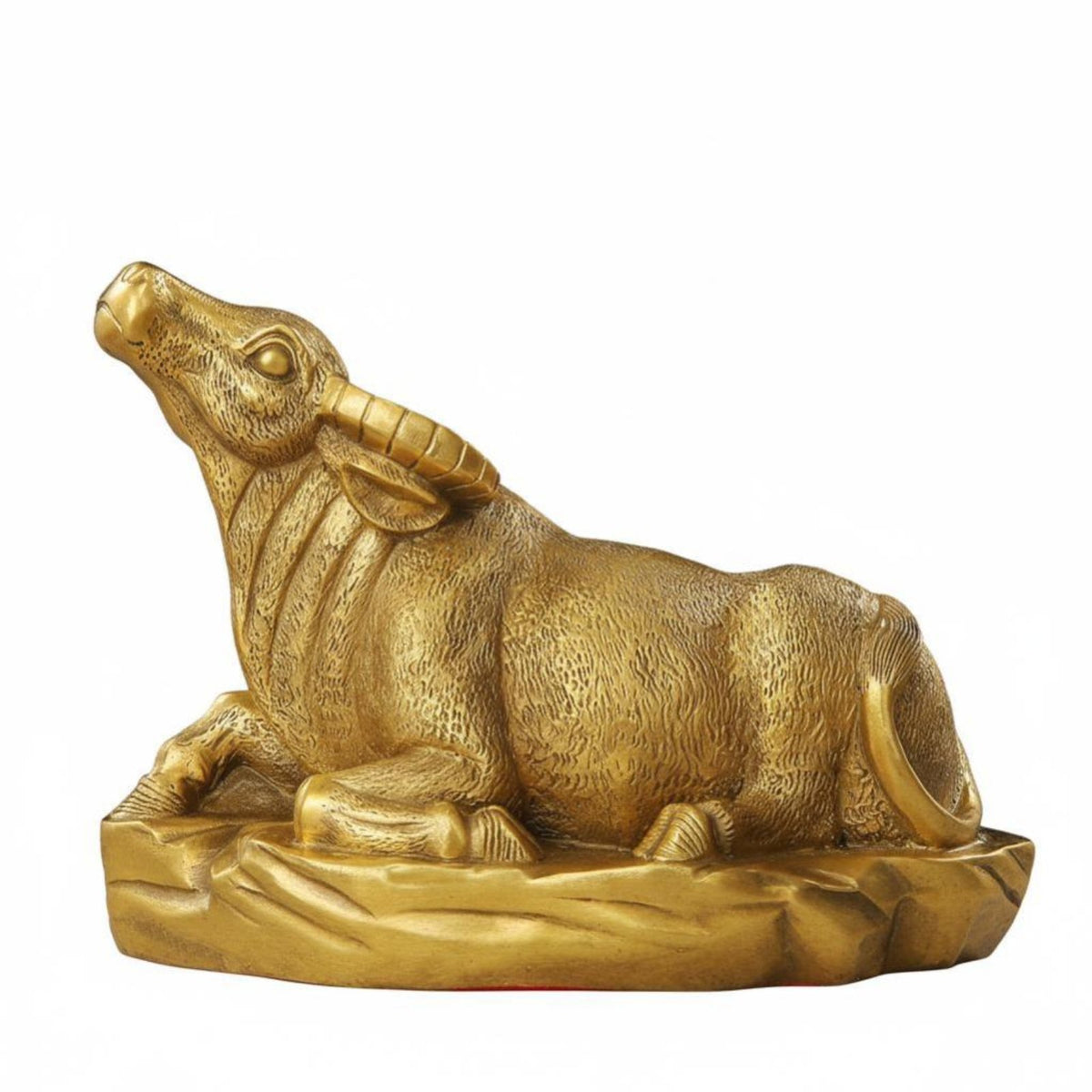 Brass Ox Statue Traditional Craftsmanship Chinese Astrological Ox Figurine