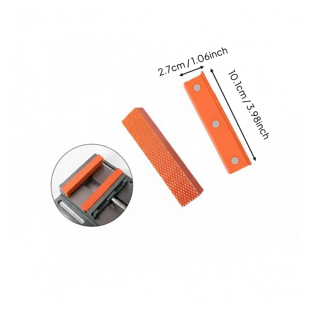 2 Pieces Nylon Vise Jaw Pads Non-Marring Attachable Vise Clamps Anti-Slip