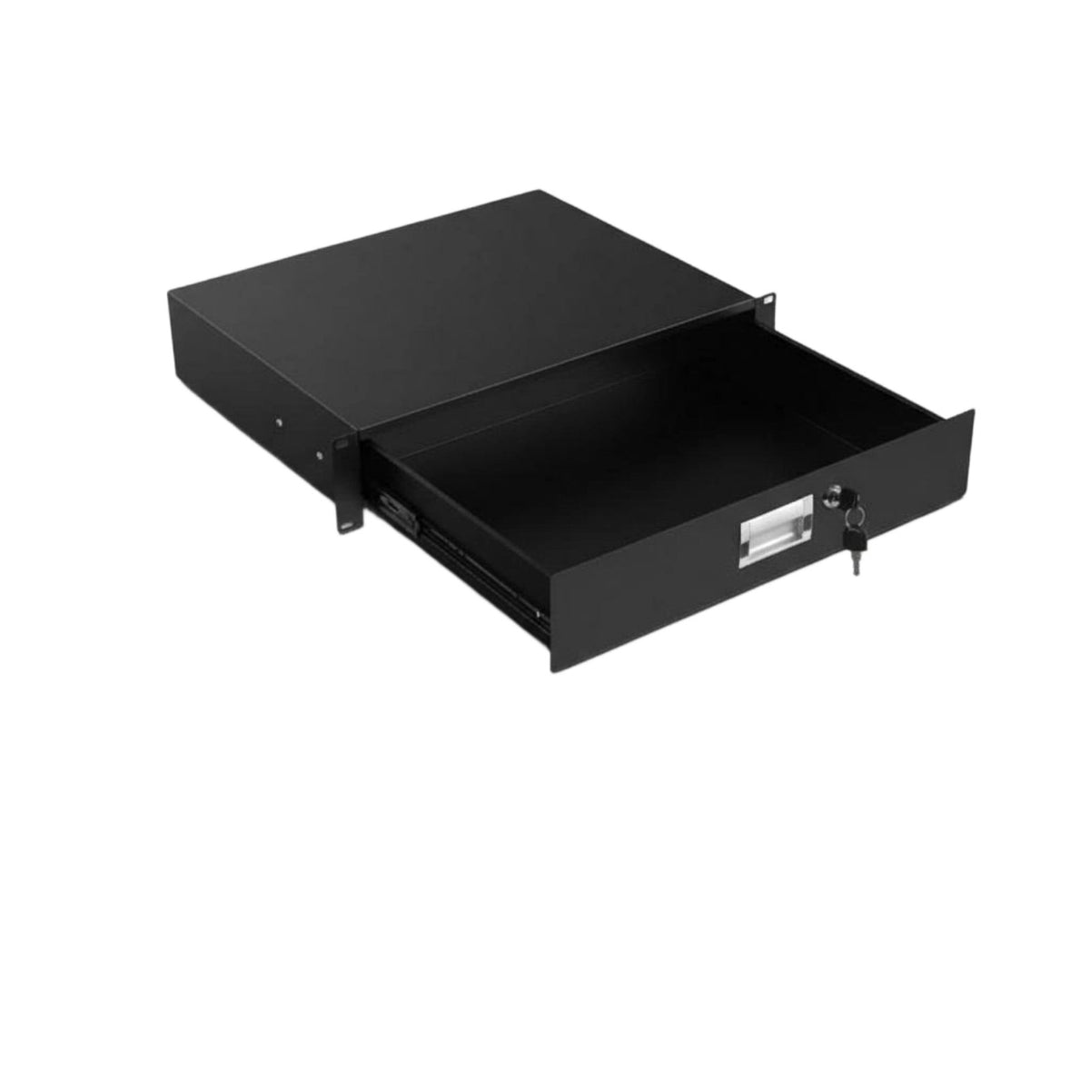 2U Locking Rack Drawer Heavy Duty Audio Device Storage Drawer Powder Coated