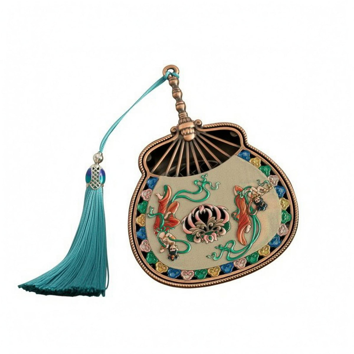 Fan-Shaped Fragrance Burner Ornamental Figures Home Decor Floral Motifs