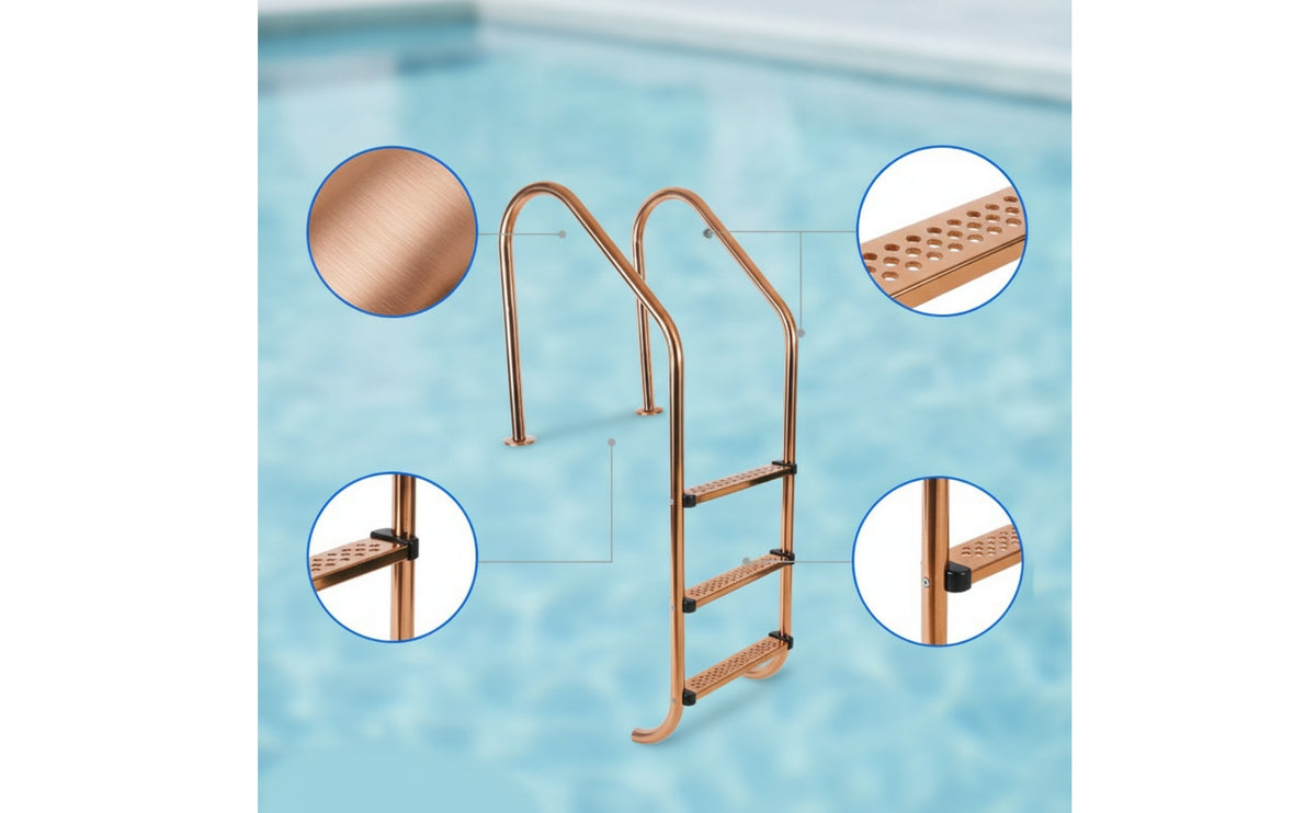 Stainless Steel Pool Ladder Non-Slip Pool Ladder with Handrails Heavy Duty for Hotels, Swimming Pools, Spas
