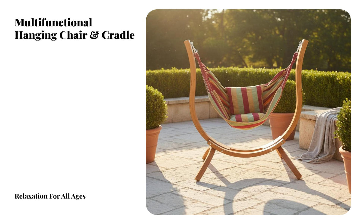 Comfortable Freestanding Swing Chair Thickened Cushion Patio Furniture Long-Lasting Construction Swing Seat Heavy-Duty Frame for Children, Homeowners, Garden, Outdoor, Balcony, Poolside