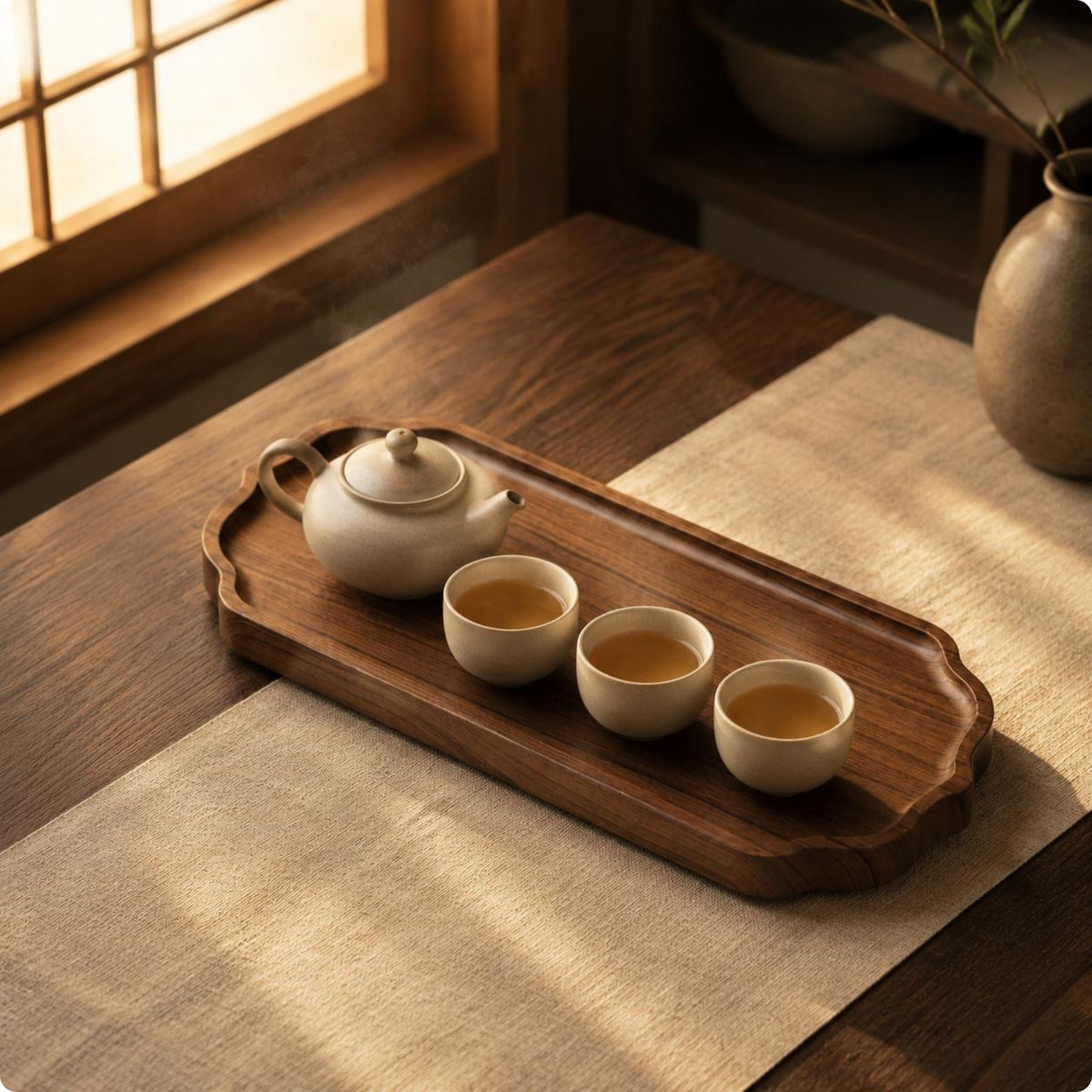 wooden Tea Serving Board Wooden Tea Serving Board Handcrafted Look Tableware