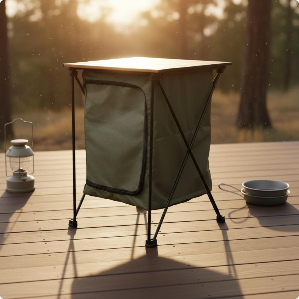Aluminum Camping Table Multifunctional Folding Camp Cabinet Quick Setup