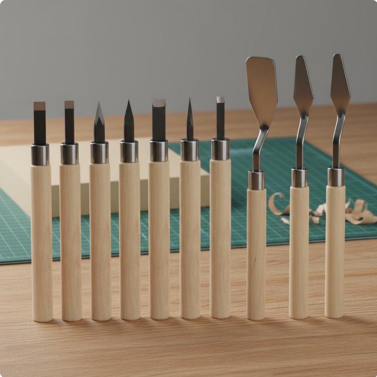 9 Pieces Linoleum Carving Kit Precision Block Printing Tool Set