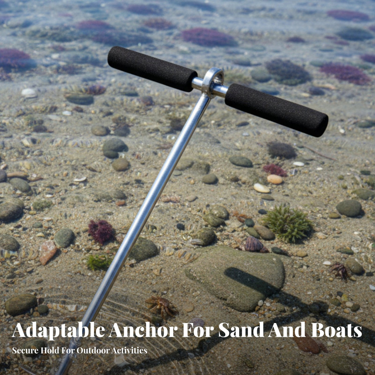Stainless Steel Beach Anchor Helical Sand Anchor Kayak Ground Rod Rustproof Watercraft Anchoring Device