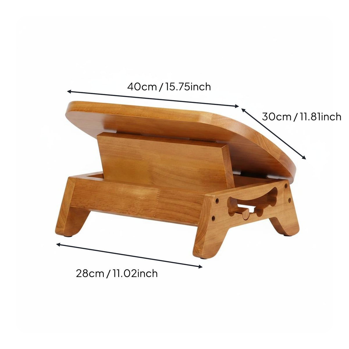 Adjustable Wooden Foot Stool Improves Posture Under Desk Foot Rest for Bathroom