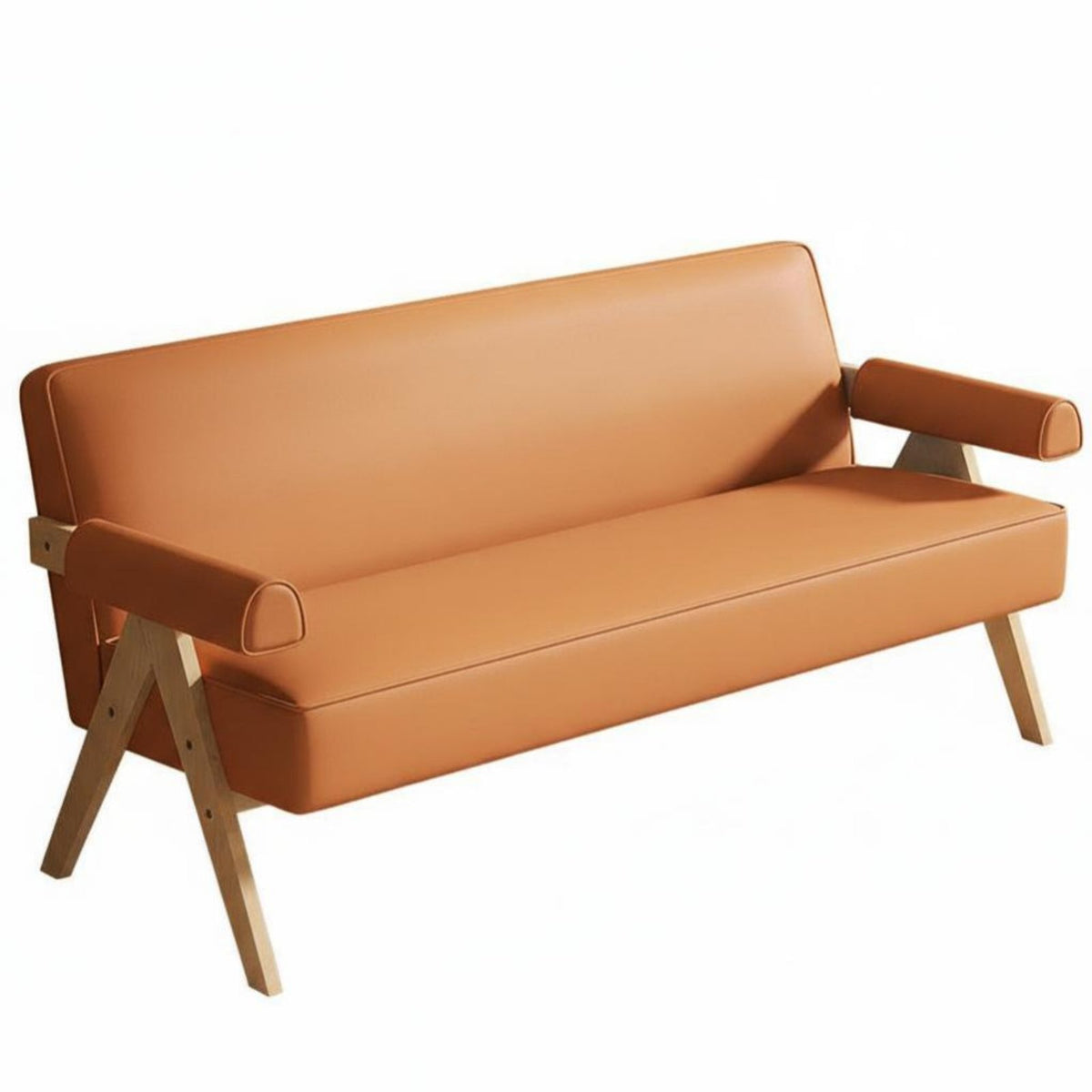 Luxurious Cushioning V-Shaped Frame Upholstered Loveseat Wide Seat Commercial Seating Modern Design Reception Furniture Minimalist Design for Interior Designers, Apartment Dwellers, Restaurant, Book Bar, Office Waiting Area, Small Areas