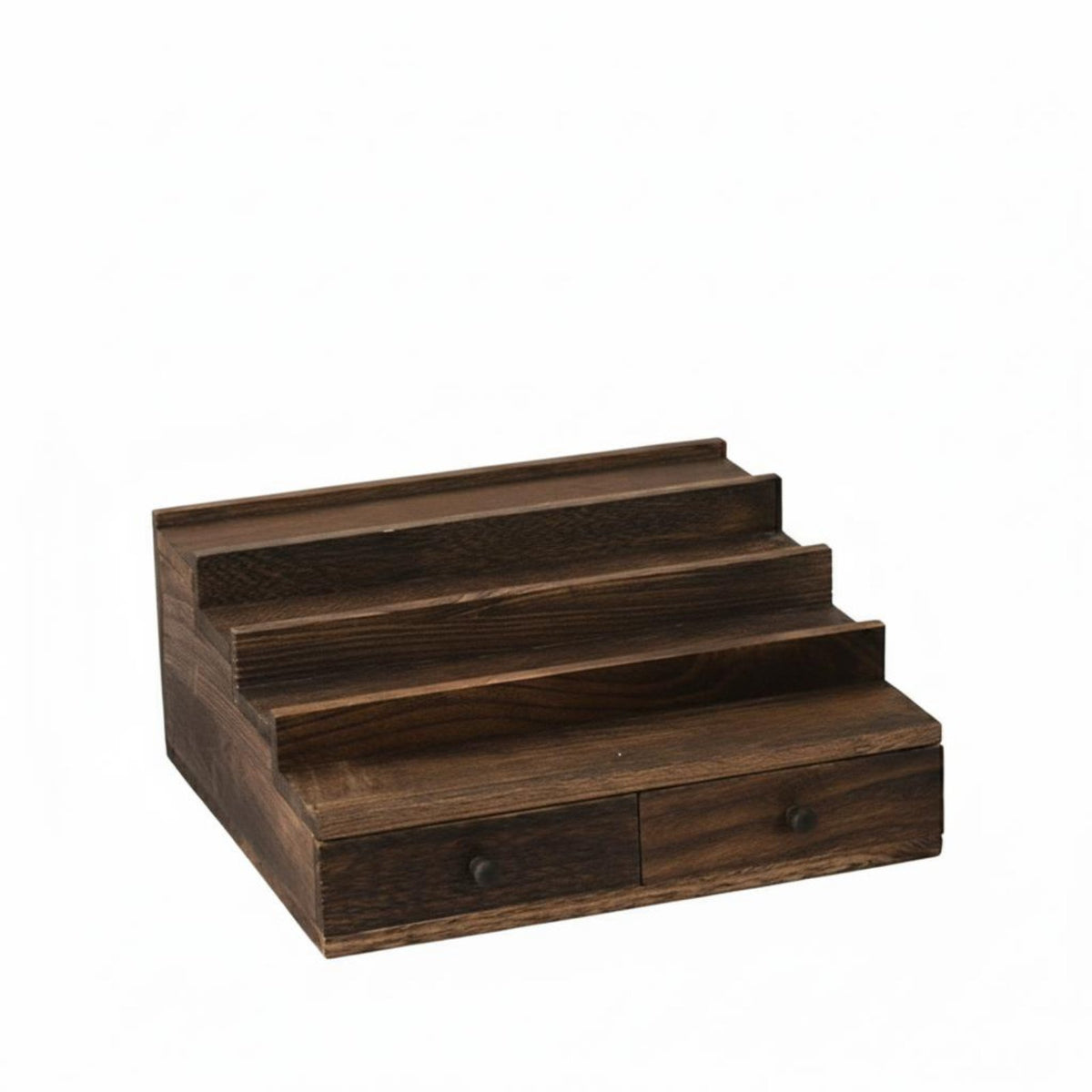 Long-Lasting Stepped Display Riser with Drawers Large Capacity Wooden Tiered Display Stand Easy to Clean for Collectors, Dressing Table