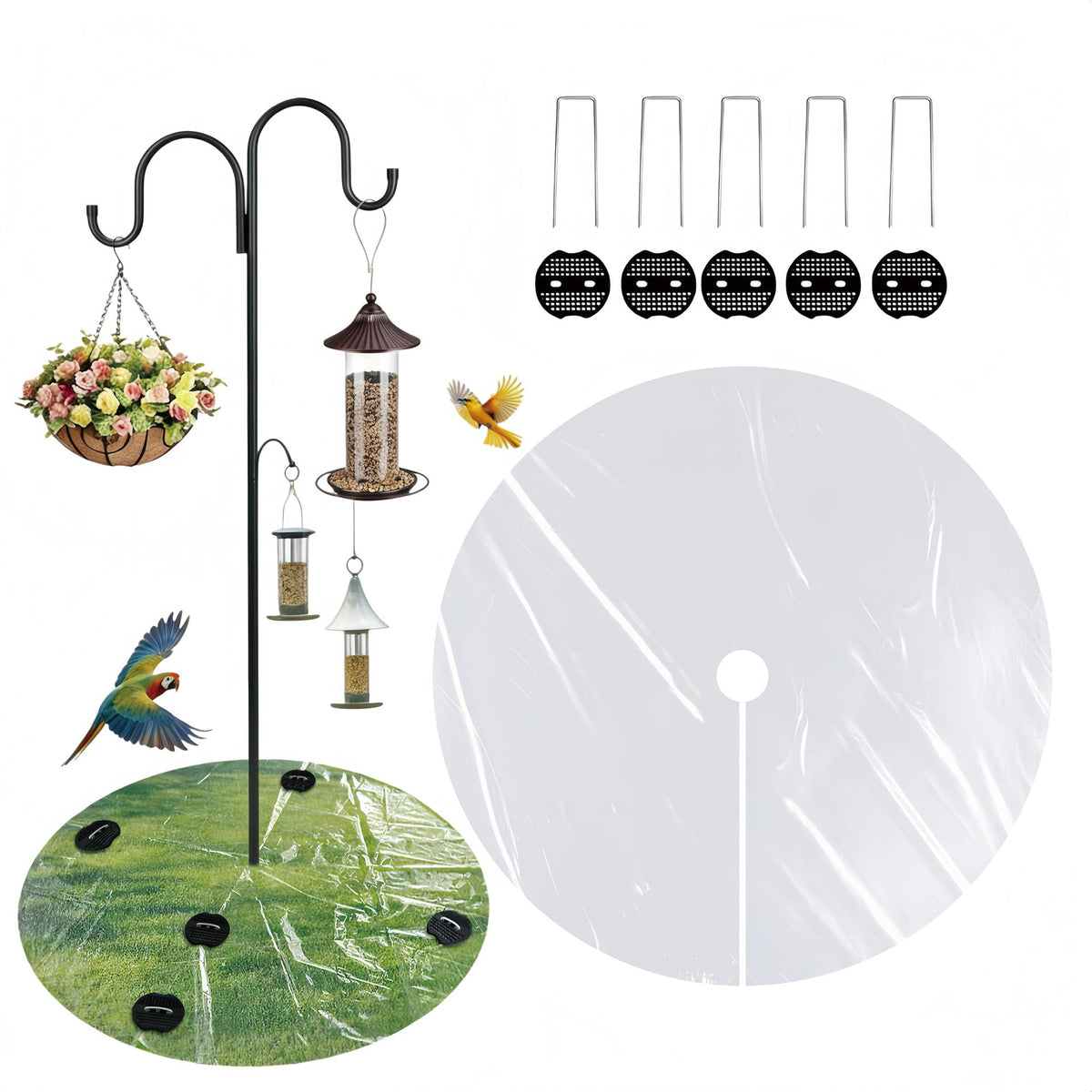 Nonwoven Bird Seed Catcher Pad for Pole and Ground Use