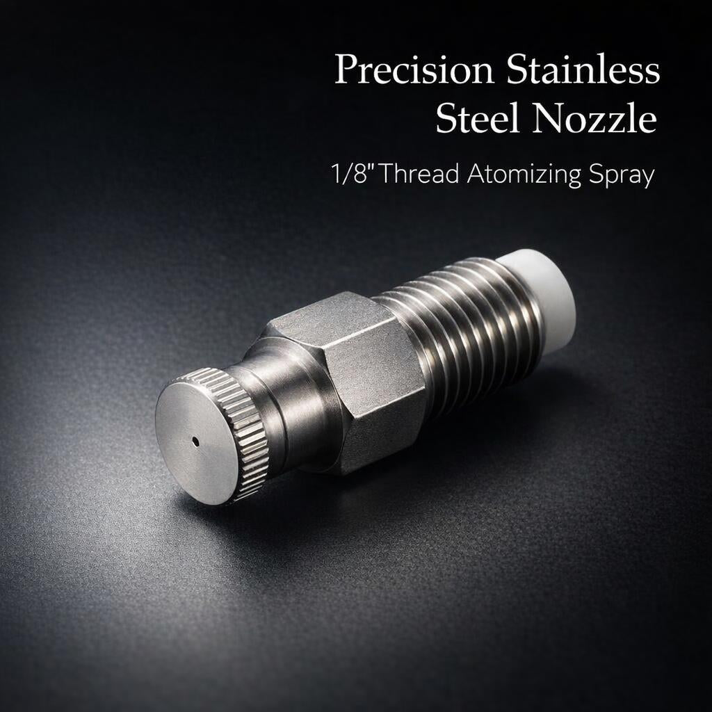 Stainless Steel Misting Nozzle, 1/4BSPT Female Thread Mist, 60 PSI Industrial Misting System Nozzle, Rust-Resistant Spray Tip for Outdoor Cooling