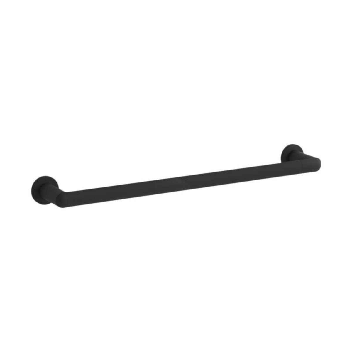 Matte black towel rack with shelf