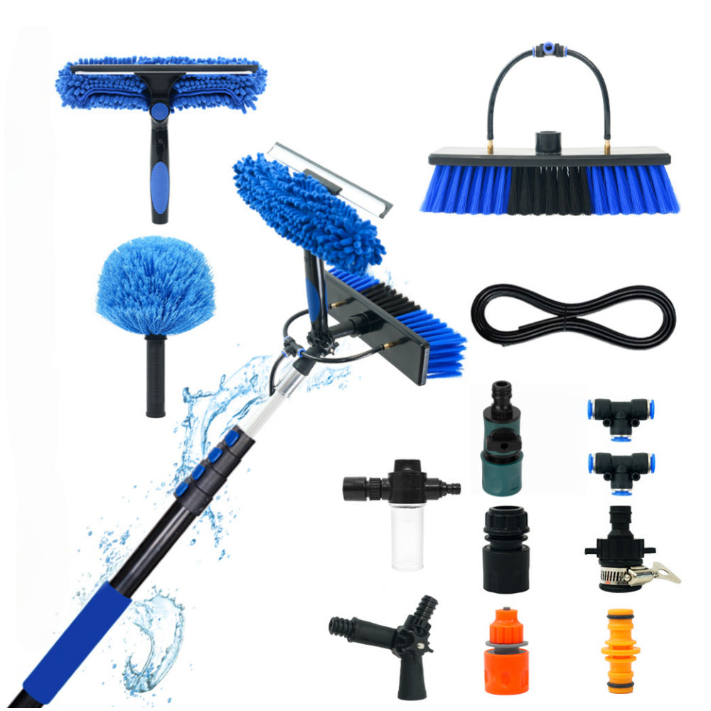 Solar Panel Cleaning Brush Set with Aluminum Telescopic Pole for High-Rise Cleaning