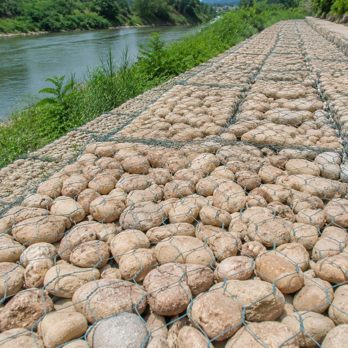 Gabion Mesh 100x100cm, Galvanised Wire Mesh Cages, Stone Baskets for Retaining Wall, Flood & Slope Protection