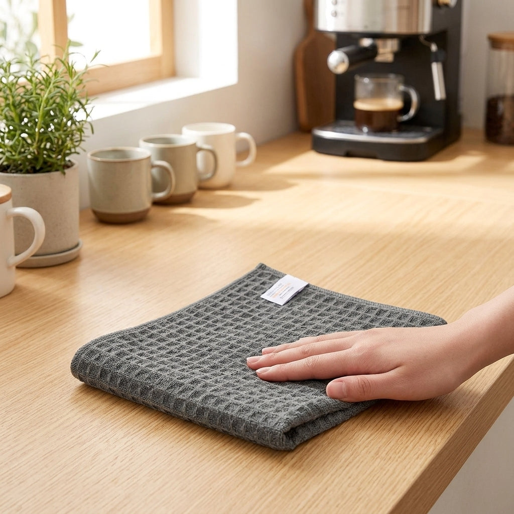 Microfibre Cloth 40x40cm and Odor Resistant Cloth, 380 GSM Weave Microfibre, Cleaning Supplies for Kitchen, Coffee Machine and Bar Counter